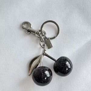 Coach Black Cherry Silver Keychain